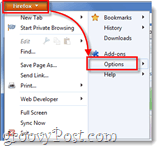ouvrir les options de Firefox 4