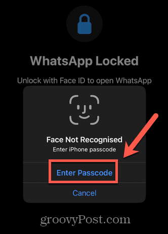 WhatsApp entrez le code d'accès