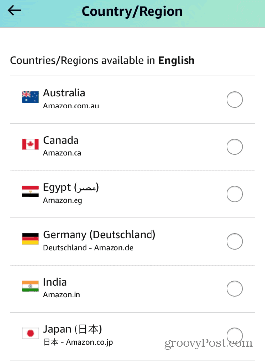 choisissez le pays et la région