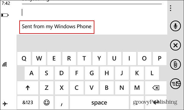 Signature électronique de Windows Phone