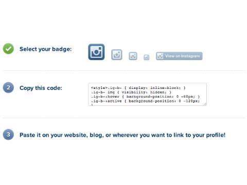 ajouter un code de badge instagram à votre site Web