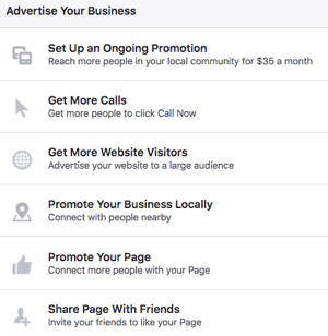 L'utilisation d'une page Facebook vous donne accès à une variété d'options publicitaires.