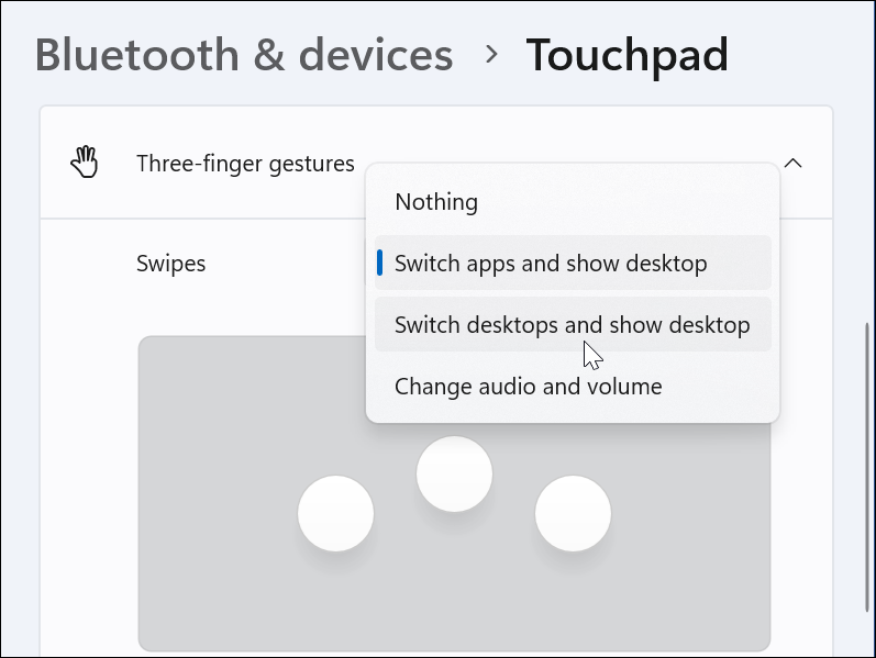 Personnaliser les gestes du pavé tactile sous Windows 11