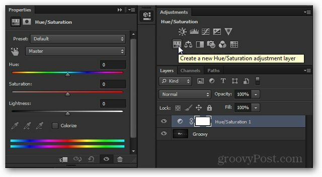 tutoriel sur les propriétés de Photoshop pour le calque de réglage de la saturation des teintes