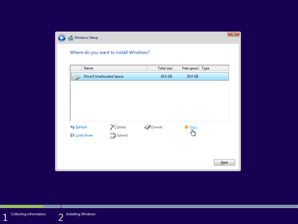 07 Créer une nouvelle partition à partir de l'espace non alloué 5 Installation propre de Windows 10
