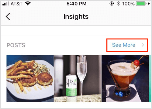 Publications Instagram Insights Voir plus
