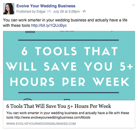 faire évoluer votre entreprise de mariage post facebook