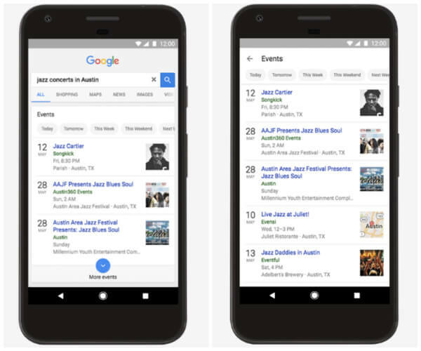 Google a mis à jour son application et son expérience Web mobile pour aider les internautes à trouver plus facilement des événements à proximité, maintenant ou à l'avenir.