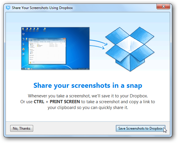Téléchargez et partagez automatiquement des captures d'écran avec Dropbox