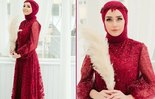 Les robes de soirée hijab les plus élégantes pour les nuits de henné! Robe de soirée hijab 2020