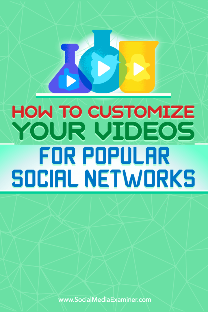 Comment personnaliser vos vidéos pour les réseaux sociaux populaires: Social Media Examiner