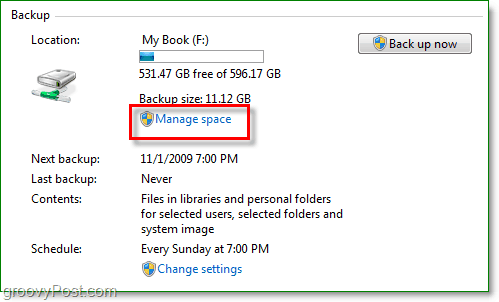 Sauvegarde Windows 7 - gérez votre espace de sauvegarde sur disque