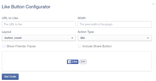configuration du bouton comme facebook