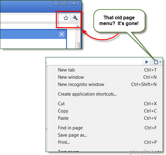 la barre de menus de Google Chrome affiche désormais uniquement l'icône de la clé