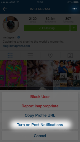 Instagram ajoute des notifications de publication