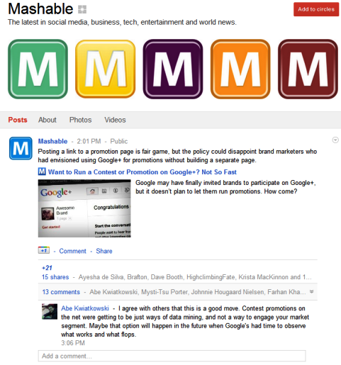 Pages Google+ - Mashable