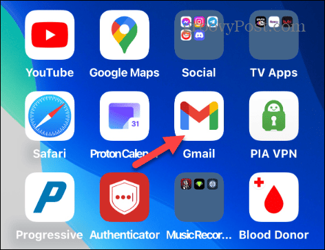 lancer l'application Gmail sur iPhone