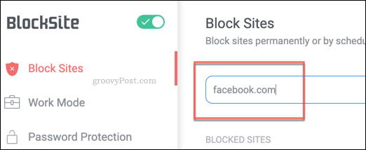 Ajouter un site bloqué à une liste de blocage BlockSite dans Chrome