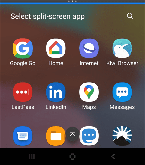 comment diviser l'écran sur Android choisir l'application