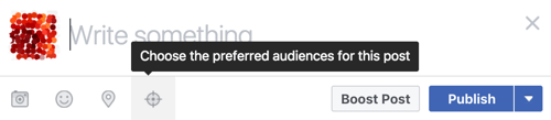 Cliquez sur l'icône de ciblage pour ajouter des balises et des restrictions avec l'outil d'optimisation d'audience.
