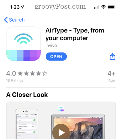 AirType dans l'App Store