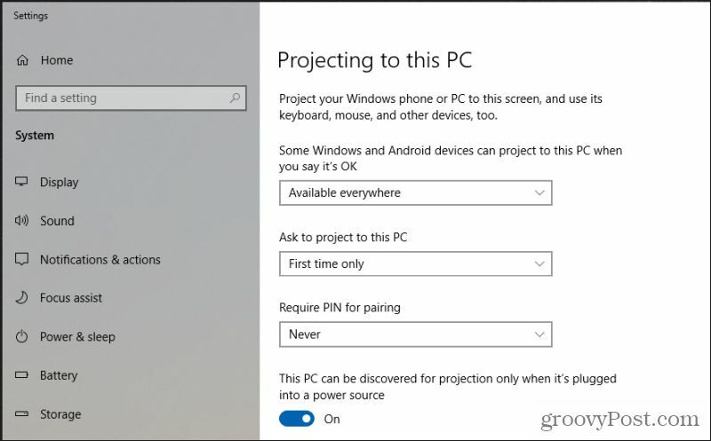 configuration de la projection PC