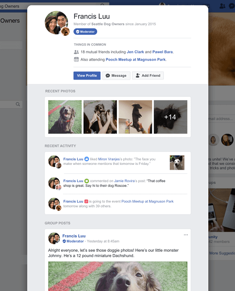Facebook a officiellement déployé des profils de membres contenant des détails spécifiques au groupe pour aider à renforcer les communautés au sein des groupes.