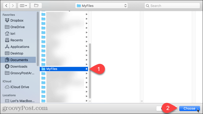Sélectionnez un dossier par défaut à ouvrir dans le Finder sur votre Mac