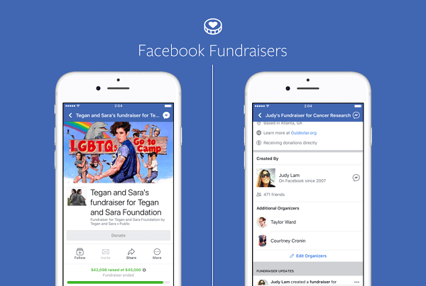Les pages Facebook des marques et des personnalités publiques peuvent désormais utiliser les collectes de fonds de Facebook pour collecter des fonds pour des causes à but non lucratif, et les organisations à but non lucratif peuvent faire de même sur leurs propres pages.