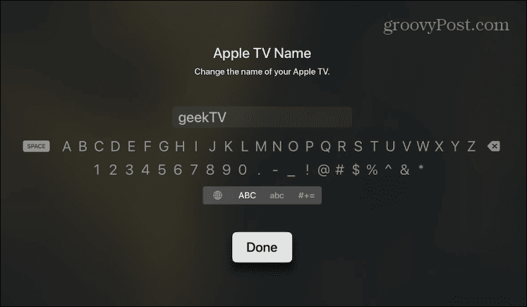Changez le nom de votre Apple TV