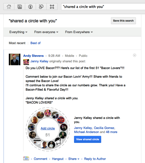 google + démarrer 5 cercles partagés