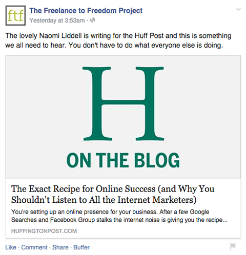 le post facebook indépendant à la liberté