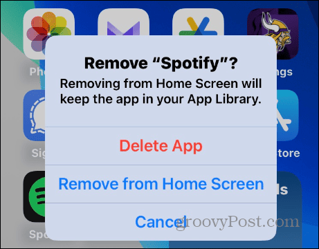 Supprimer l'application Spotify sur iOS