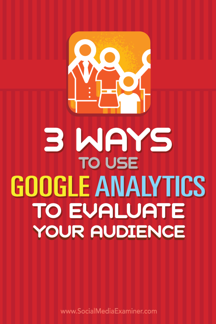 Conseils sur trois façons d'évaluer votre audience et vos tactiques avec Google Analytics.