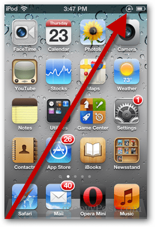 icône de verrouillage d'orientation ipod
