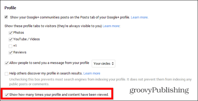 Conseil Google+: masquez le nombre de vues de votre profil