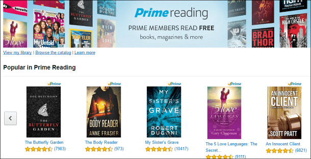 Amazon propose Prime Reading: propose des milliers de livres et de magazines gratuits