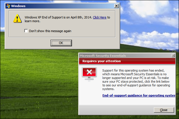 Microsoft Mise à jour de XP Security Essentials pour une durée limitée