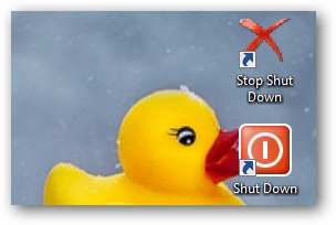 bouton d'arrêt sur le bureau Windows 8