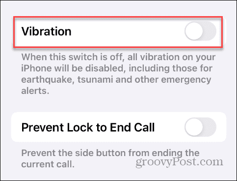 Désactiver les vibrations sur iPhone