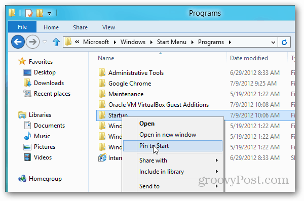 Windows 8 broches pour démarrer