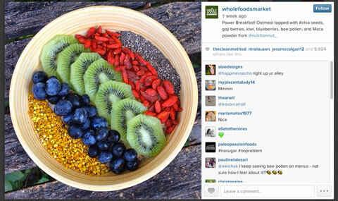 Image instagram d'aliments entiers avec #chia