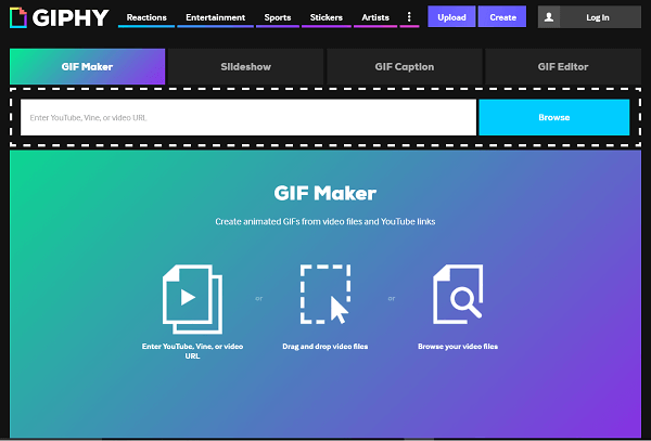Recherchez ou créez vos propres GIF avec Giphy.