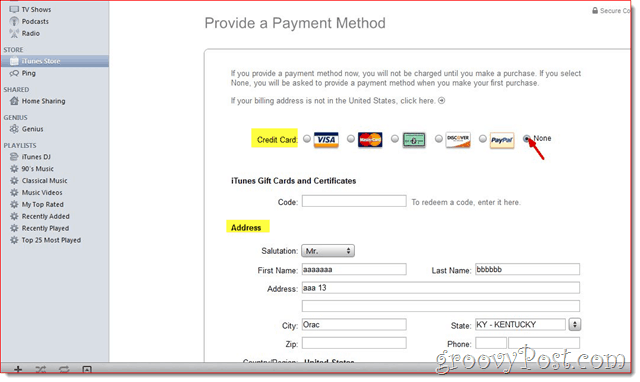 iTunes - Modifier la carte de crédit et l'adresse