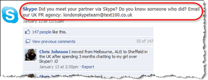 Skype sur Facebook