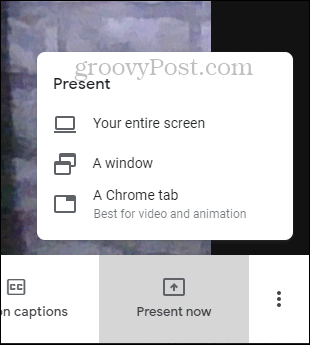 Google Meet présent maintenant