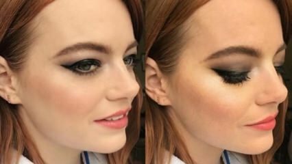 Maquillage pour les yeux de chat fumé d'Emma Stone