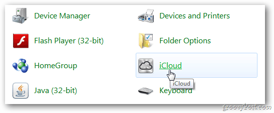 Panneau de configuration iCloud