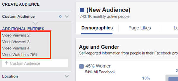 Affichez les statistiques d'audience pour tous vos segments d'audience personnalisés.