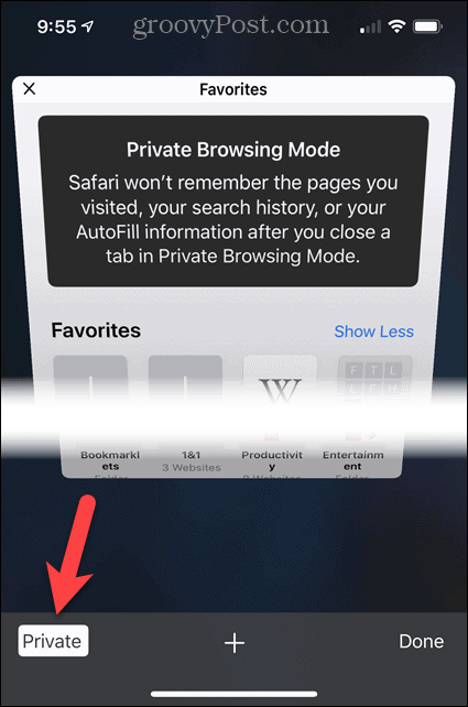 Désactiver le privé dans Safari sur iOS